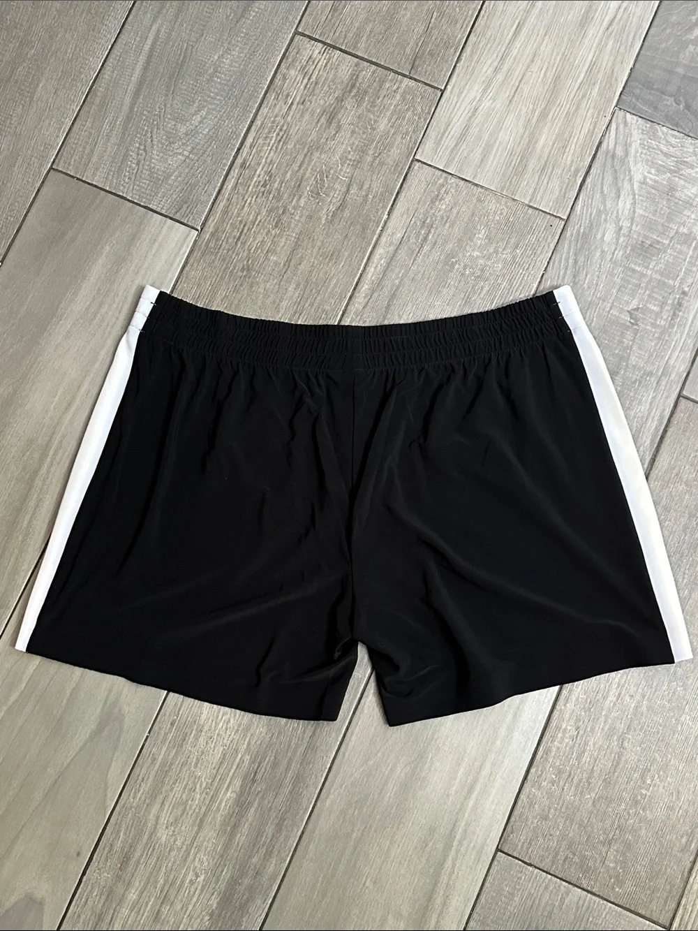 Norma Kamali Pink Black Shorts Side Stripe Stretchy Comfy Womens‎ Large